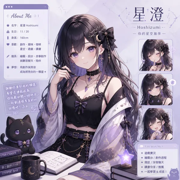 個人化 VTuber 頭像提示詞 · 示範圖