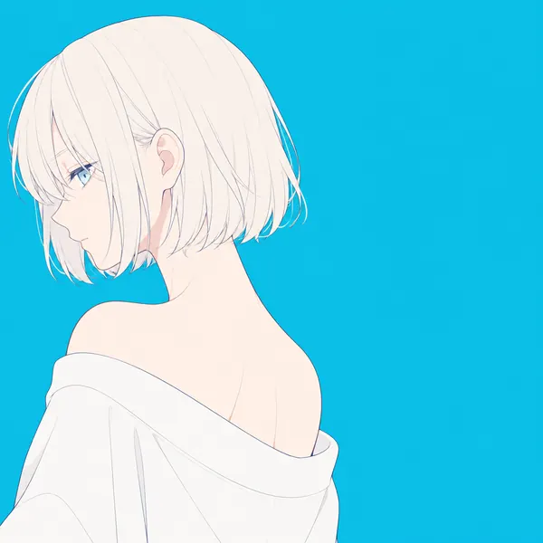 極簡風格動漫少女側臉 · 示範圖