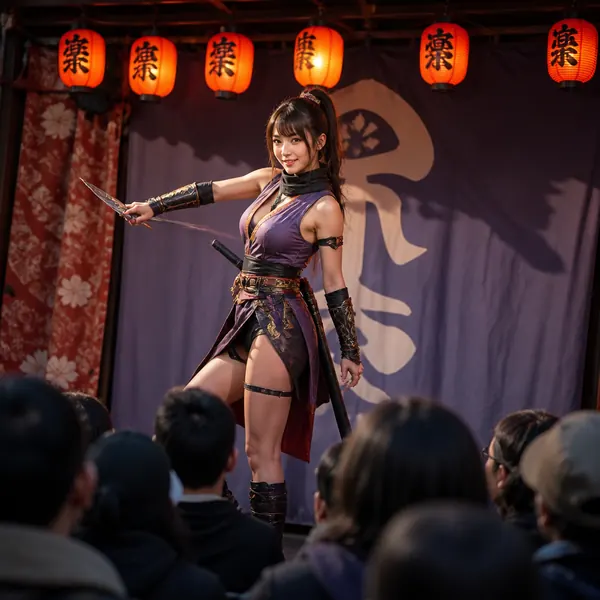 日本女忍者（Kunoichi）角色提示詞 · 示範圖