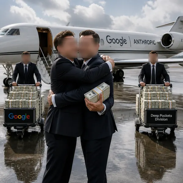 諷刺科技業金錢噴射機照片 · 示範圖