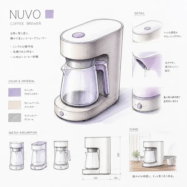日式吸塵器設計草圖專案 · 示範圖