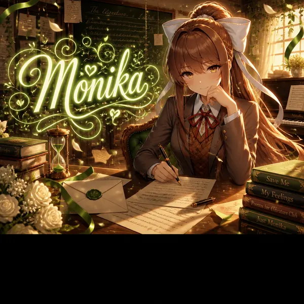 Monika 動漫橫幅插圖 · 示範圖