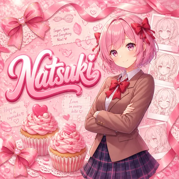 粉色動漫 Natsuki 橫幅 · 示範圖