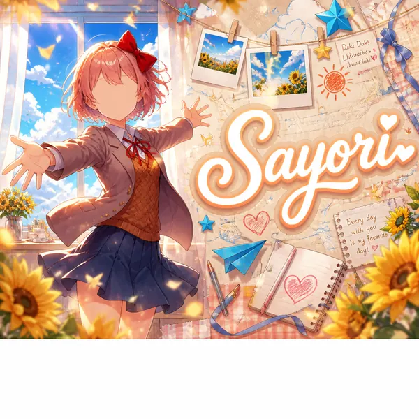 夢幻動漫風格 Sayori 橫幅 · 示範圖