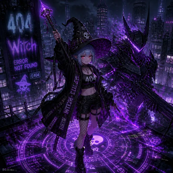 Cyberpunk 404 女巫召喚 · 示範圖