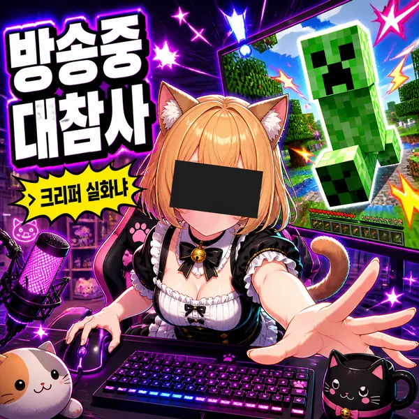 動漫 VTuber Minecraft 直播縮圖 · 示範圖