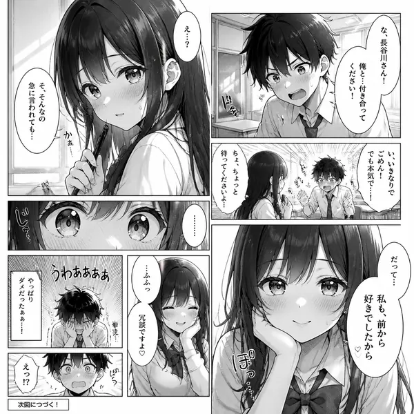 浪漫校園漫畫頁面 · 示範圖
