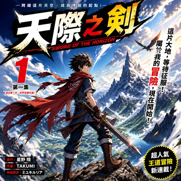 冒險漫畫第一集封面 · 示範圖