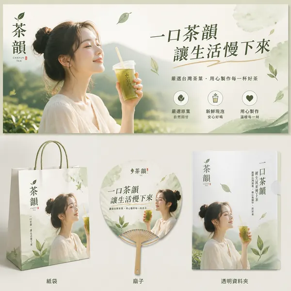 茶飲品牌產品廣告樣機 · 示範圖