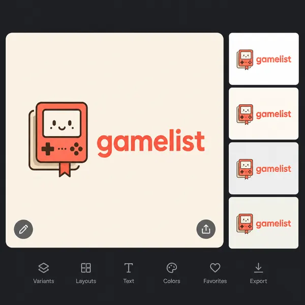 可愛 Gamelist 應用程式 Logo 模型 · 示範圖