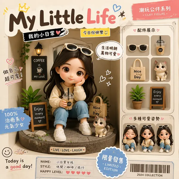Q 版 3D 黏土小人風 · 示範圖
